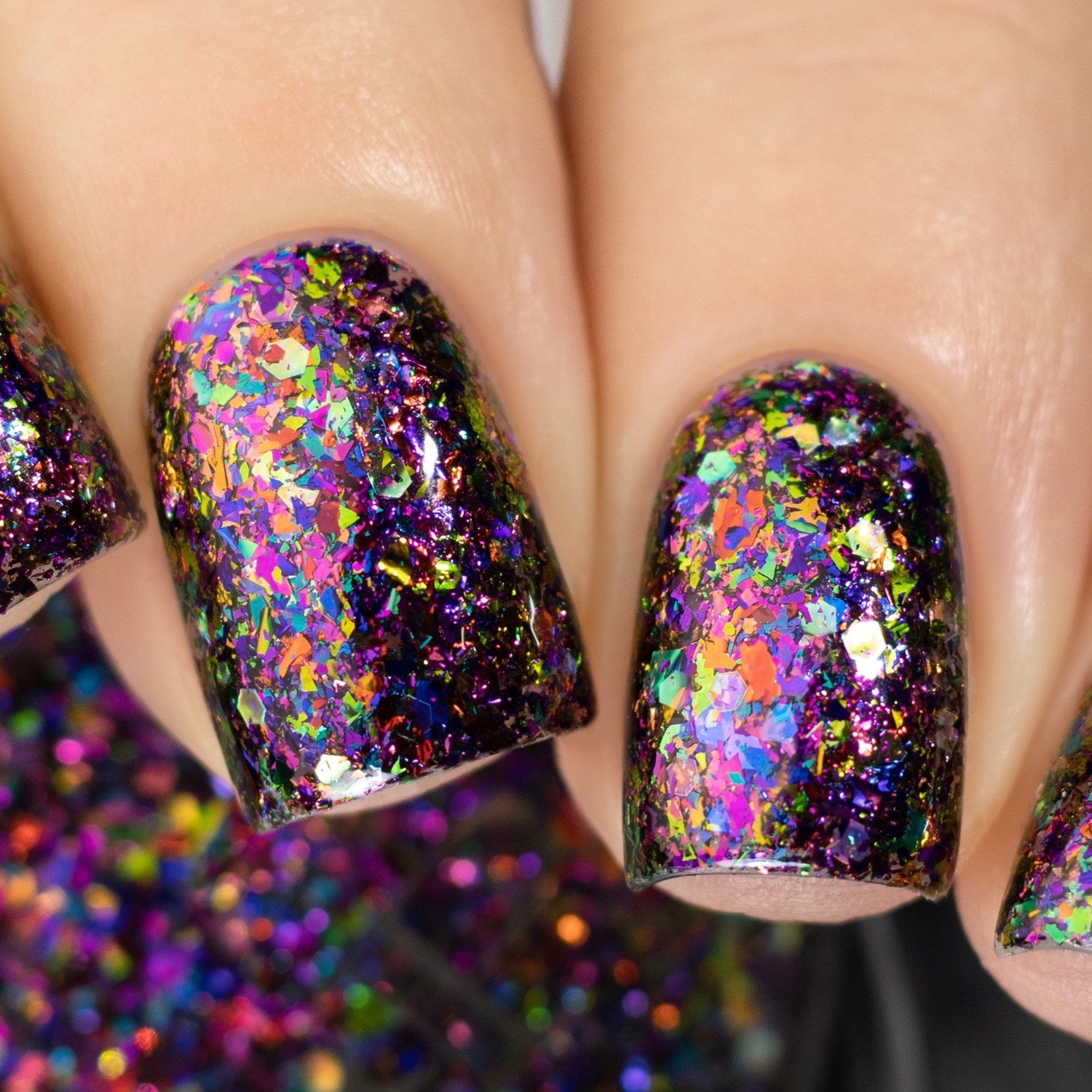 rainbow glitter nail polish